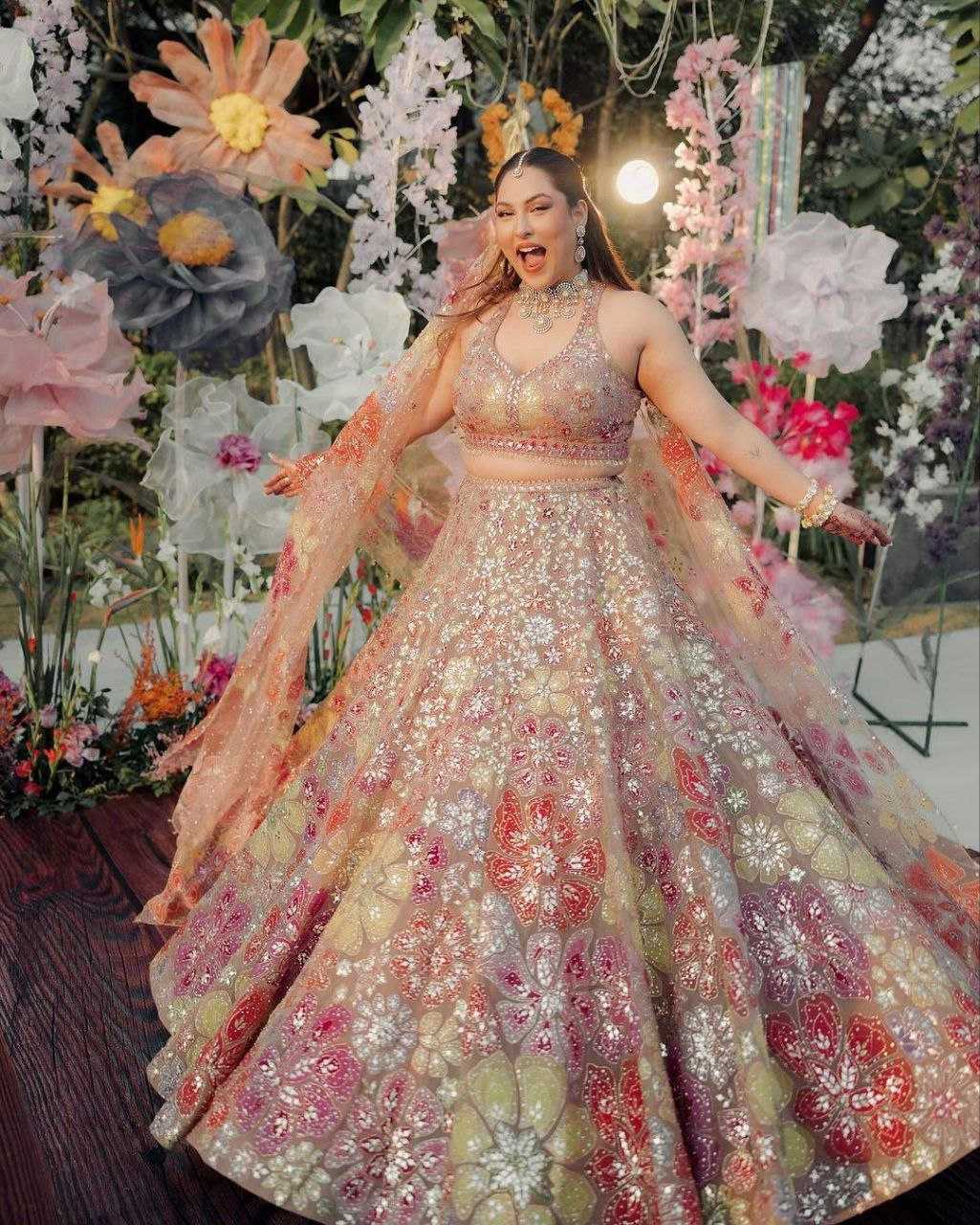Ynf Faux Georgette KESH508 1077 Lehengas Wholesale Fancy Lehenga Embroidered Lehenga Lehenga For Engagement Thread Work Lehenga Sequins Lehenga Lehenga With Cancan Manufacturer