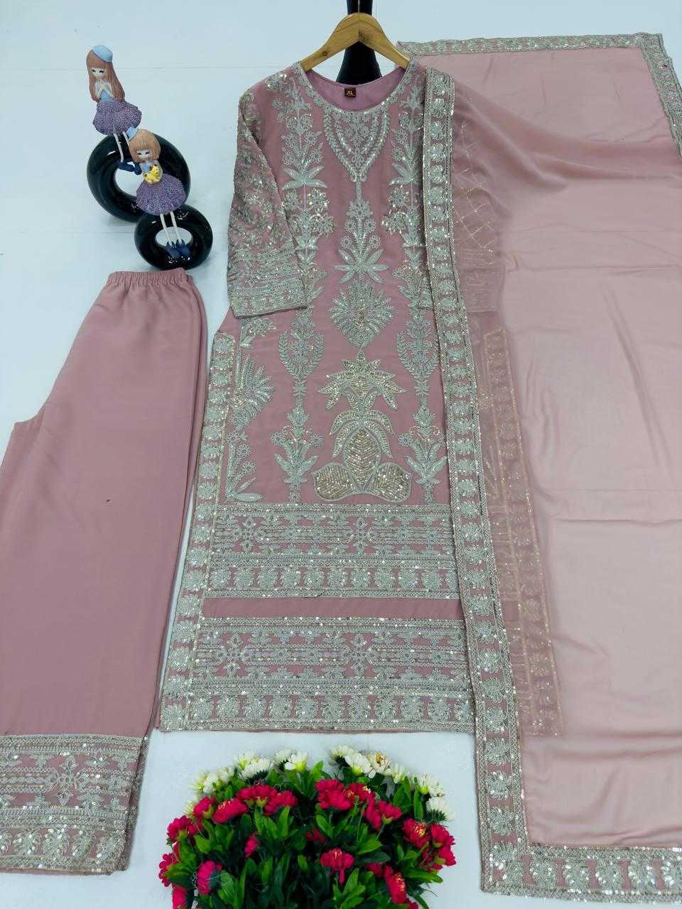 Ynf Faux Georgette KESH512 1669 Suits & Dresses Wholesale Ladies Suits Sharara Salwar Suits Embroidery Suits Manufacturer