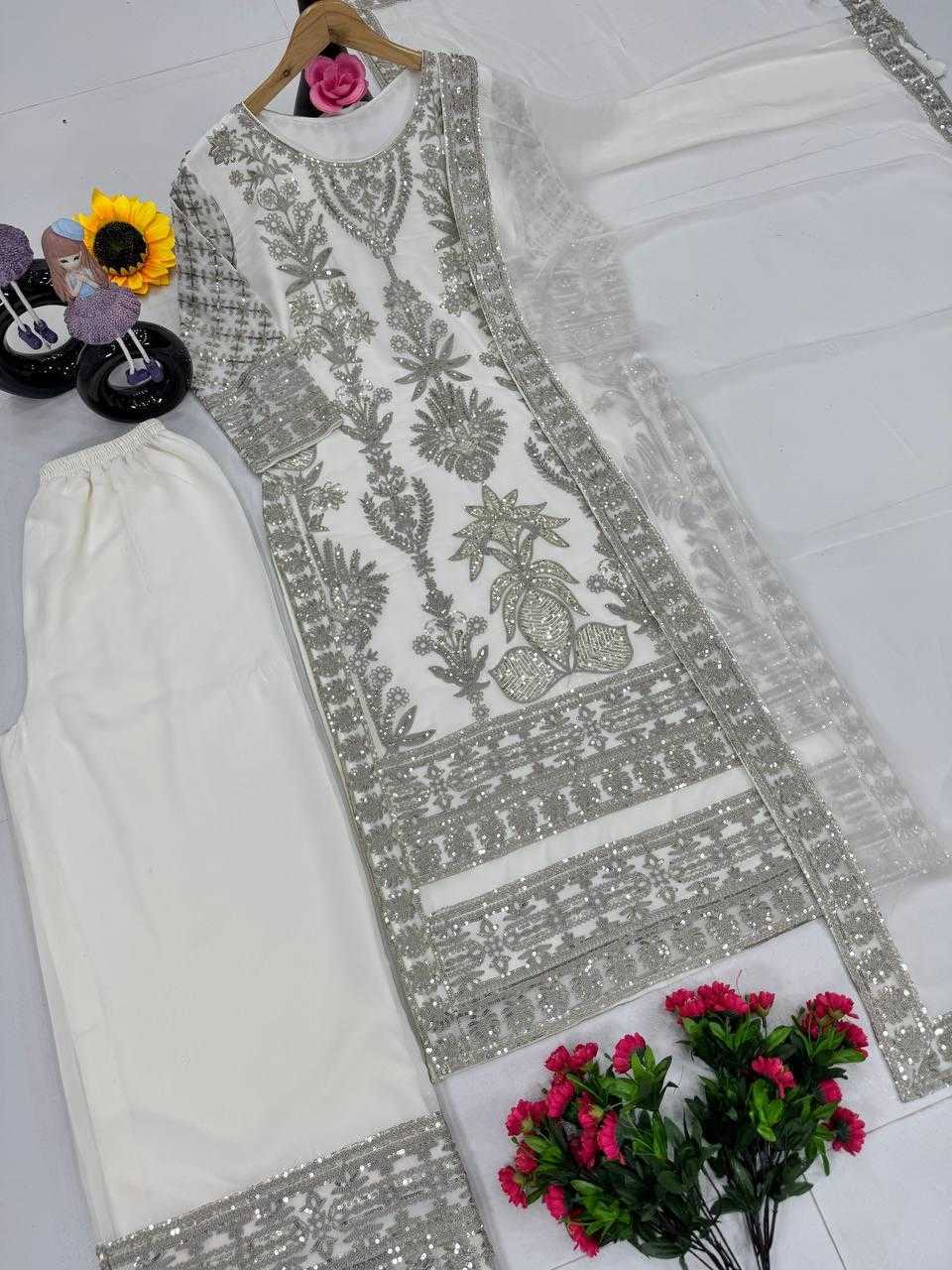 Ynf Faux Georgette KESH512 1669 Suits & Dresses Wholesale Ladies Suits Sharara Salwar Suits Embroidery Suits Manufacturer