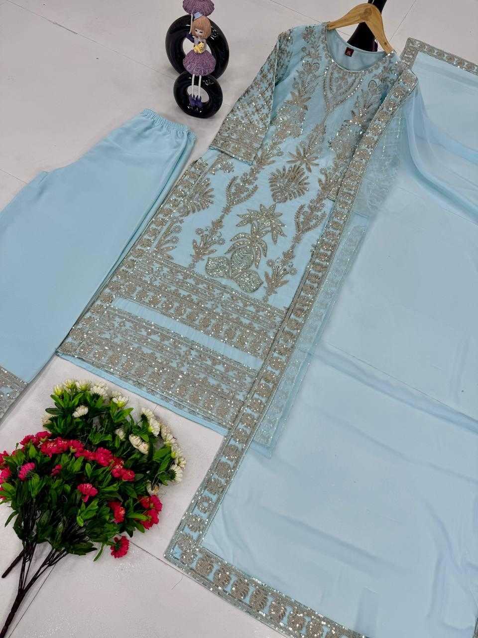 Ynf Faux Georgette KESH512 1669 Suits & Dresses Wholesale Ladies Suits Sharara Salwar Suits Embroidery Suits Manufacturer