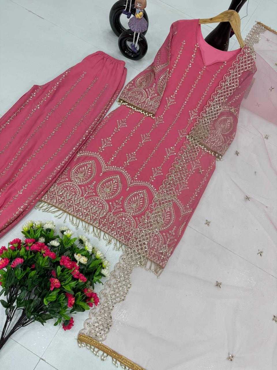 Ynf Faux Georgette KESH512 1673 Suits & Dresses Wholesale Ladies Suits Palazzo Suit Embroidered Suits Manufacturer