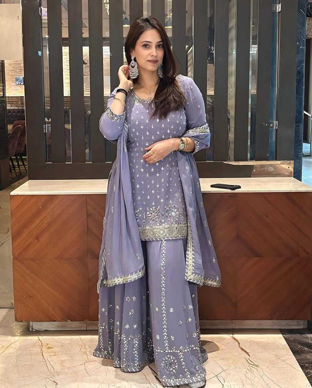 Ynf Faux Georgette KESH512 1677 Suits & Dresses Wholesale Ladies Suits Embroidery Suits Palazzo Suit Manufacturer