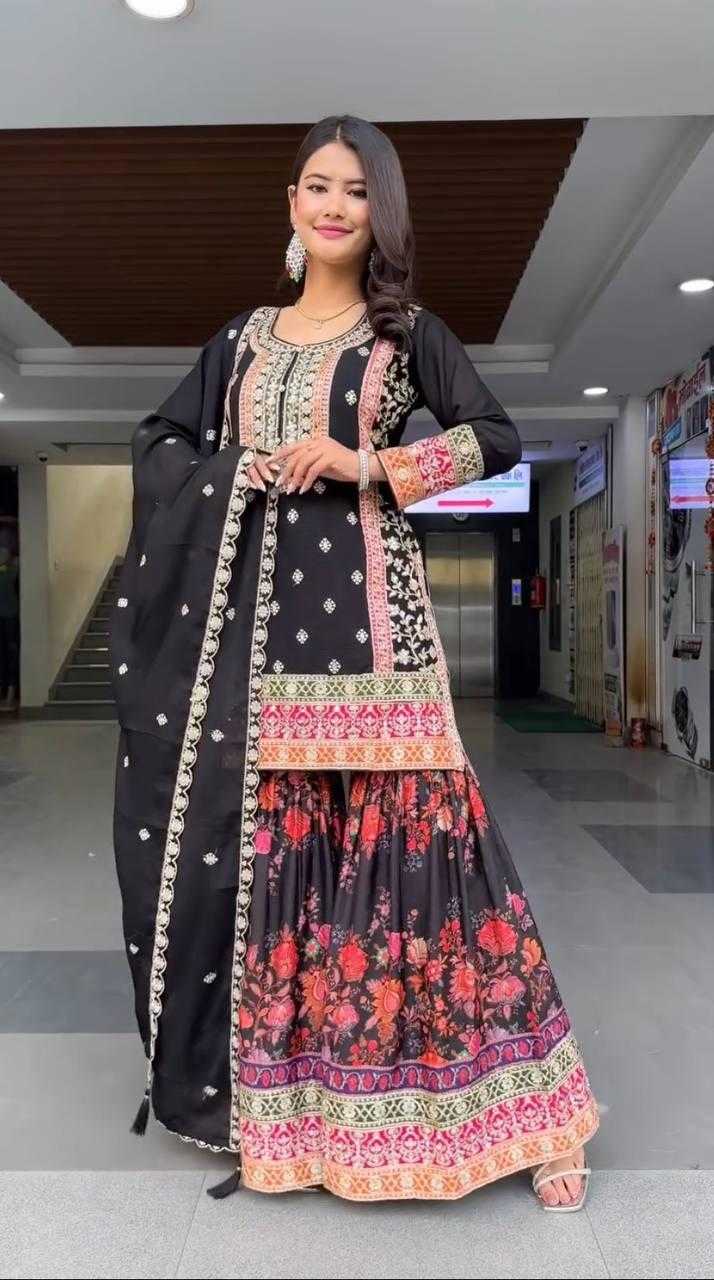 Ynf Faux Georgette KESH512 1680 Suits & Dresses Wholesale Ladies Suits Embroidery Suits Palazzo Suit Manufacturer