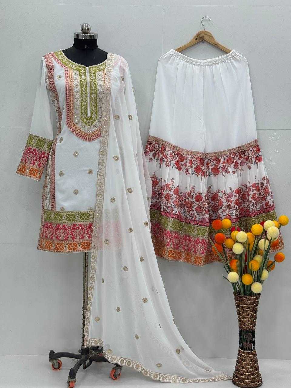 Ynf Faux Georgette KESH512 1680 Suits & Dresses Wholesale Ladies Suits Embroidery Suits Palazzo Suit Manufacturer