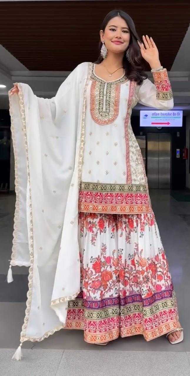 Ynf Faux Georgette KESH512 1680 Suits & Dresses Wholesale Ladies Suits Embroidery Suits Palazzo Suit Manufacturer