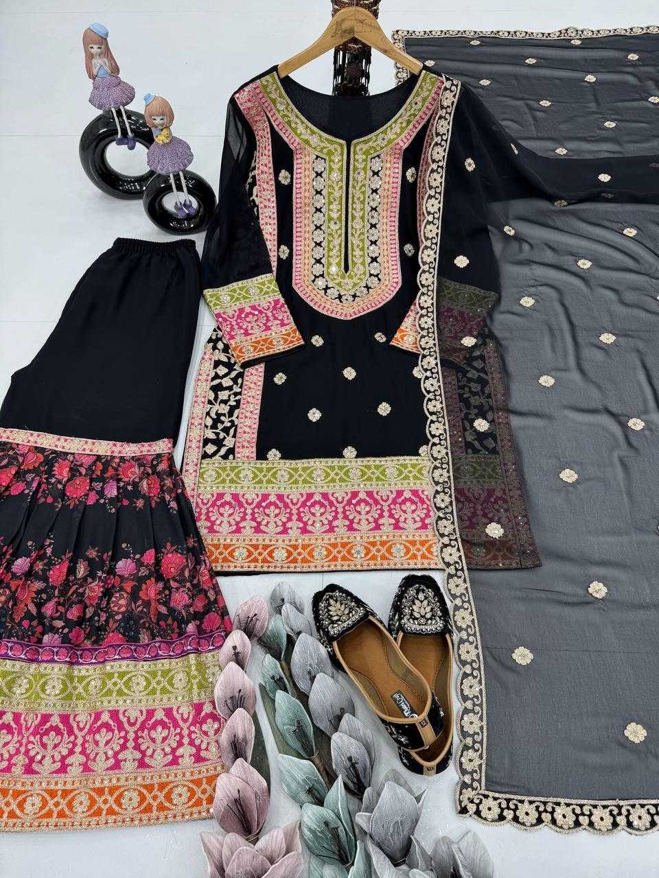 Ynf Faux Georgette KESH512 1680 Suits & Dresses Wholesale Ladies Suits Embroidery Suits Palazzo Suit Manufacturer