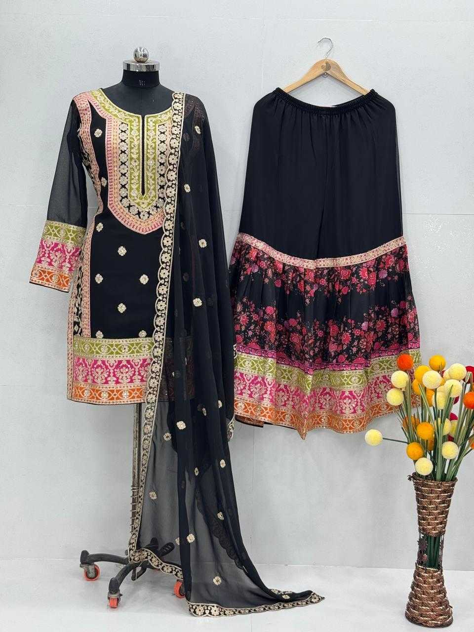 Ynf Faux Georgette KESH512 1680 Suits & Dresses Wholesale Ladies Suits Embroidery Suits Palazzo Suit Manufacturer