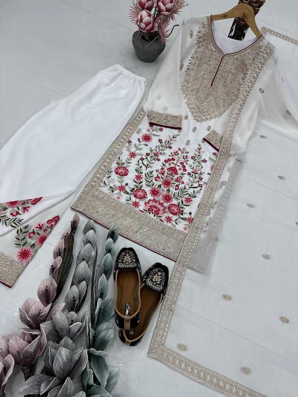 Ynf Faux Georgette KESH512 1686 Suits & Dresses Wholesale Ladies Suits Embroidery Suits Palazzo Suit Manufacturer