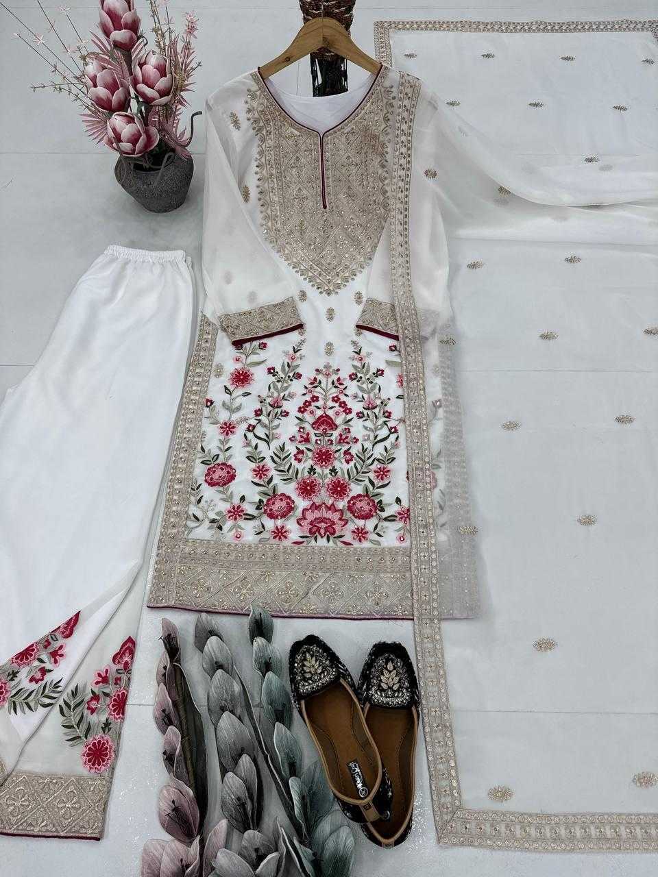 Ynf Faux Georgette KESH512 1686 Suits & Dresses Wholesale Ladies Suits Embroidery Suits Palazzo Suit Manufacturer