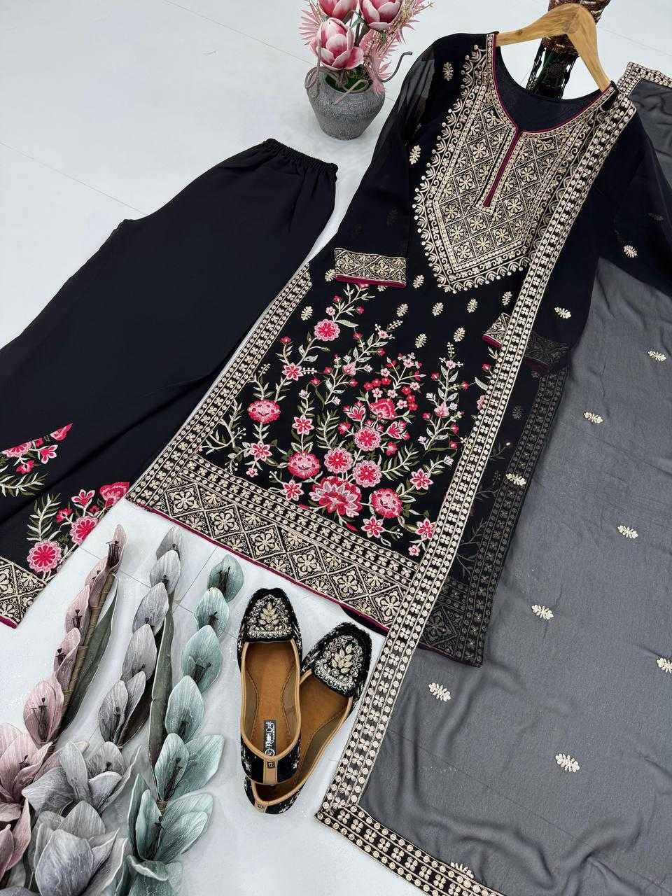 Ynf Faux Georgette KESH512 1686 Suits & Dresses Wholesale Ladies Suits Embroidery Suits Palazzo Suit Manufacturer