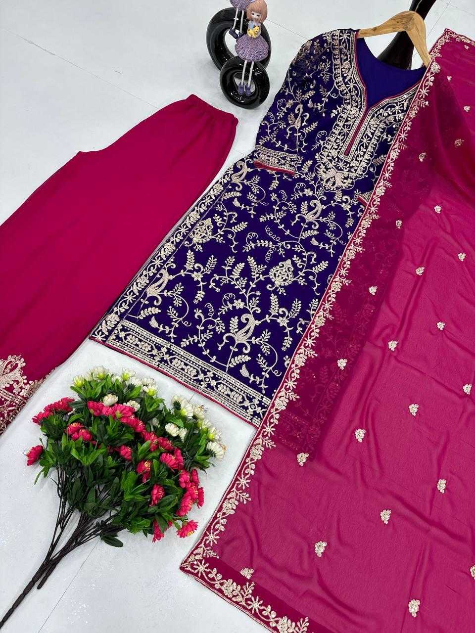 Ynf Faux Georgette KESH512 1687 Suits & Dresses Wholesale Ladies Suits Embroidery Suits Palazzo Suit Manufacturer