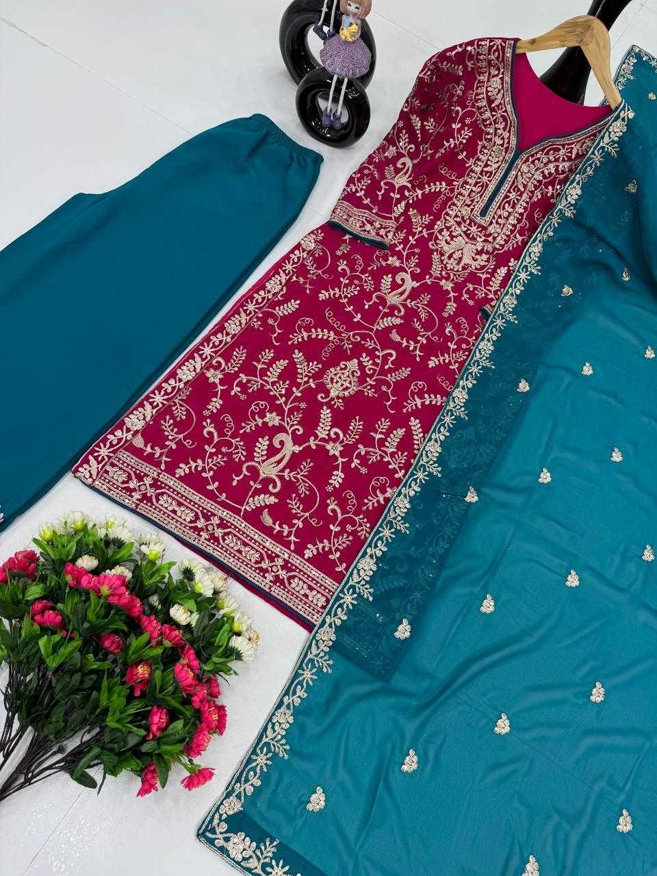 Ynf Faux Georgette KESH512 1687 Suits & Dresses Wholesale Ladies Suits Embroidery Suits Palazzo Suit Manufacturer