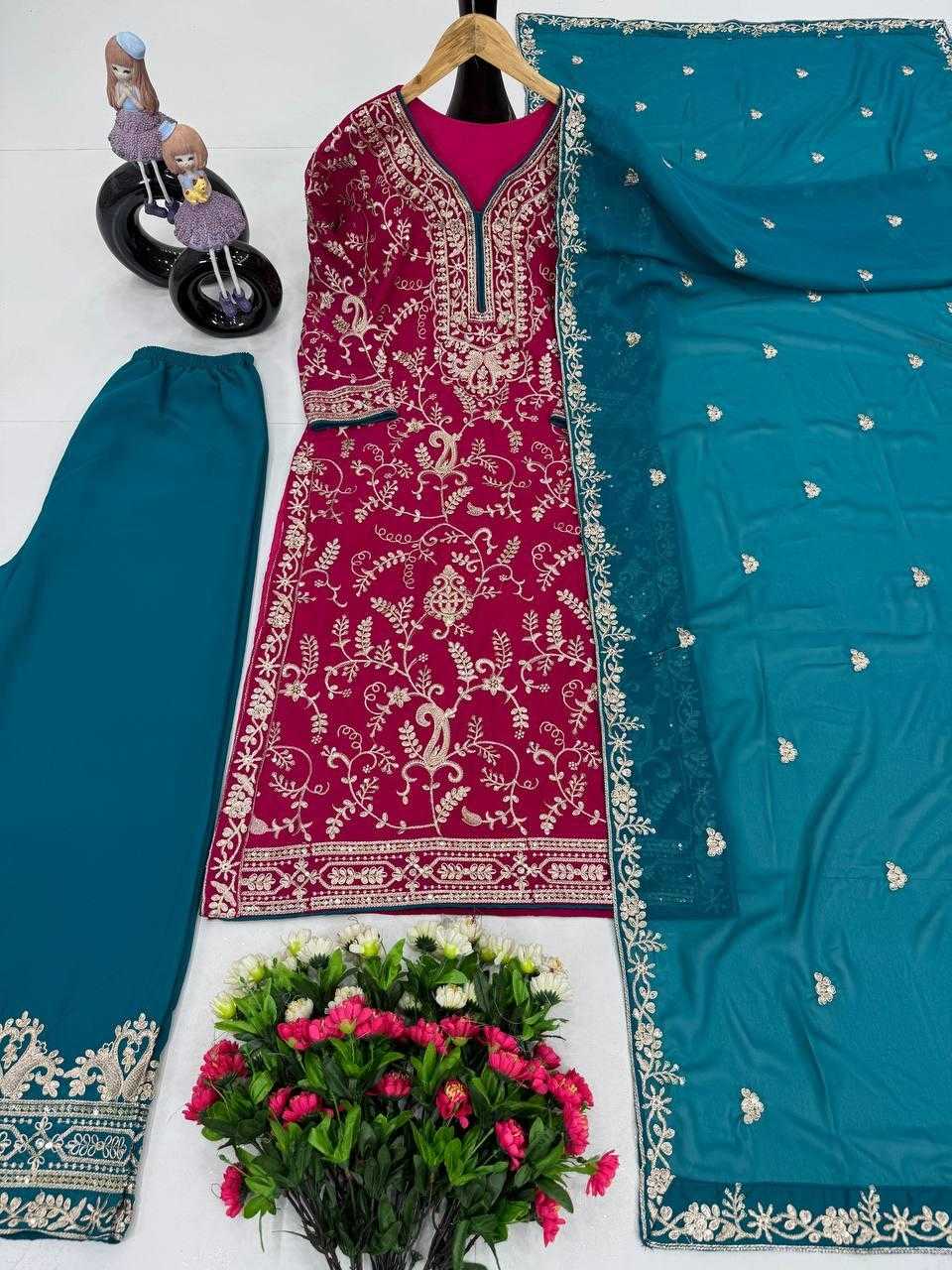 Ynf Faux Georgette KESH512 1687 Suits & Dresses Wholesale Ladies Suits Embroidery Suits Palazzo Suit Manufacturer