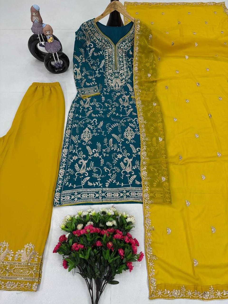 Ynf Faux Georgette KESH512 1687 Suits & Dresses Wholesale Ladies Suits Embroidery Suits Palazzo Suit Manufacturer
