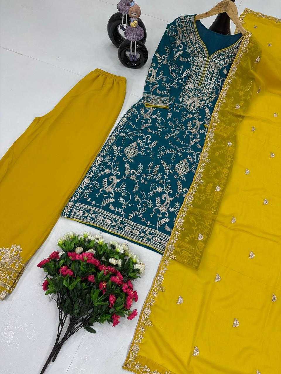 Ynf Faux Georgette KESH512 1687 Suits & Dresses Wholesale Ladies Suits Embroidery Suits Palazzo Suit Manufacturer