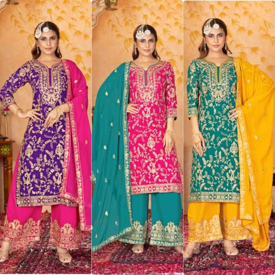 Ynf Faux Georgette KESH512 1687 Suits & Dresses Wholesale Ladies Suits Embroidery Suits Palazzo Suit Manufacturer