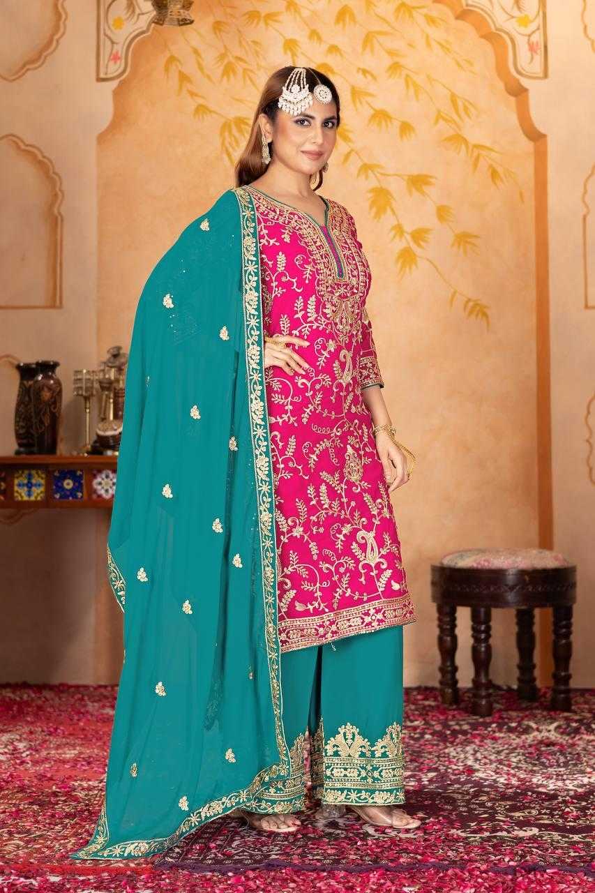 Ynf Faux Georgette KESH512 1687 Suits & Dresses Wholesale Ladies Suits Embroidery Suits Palazzo Suit Manufacturer