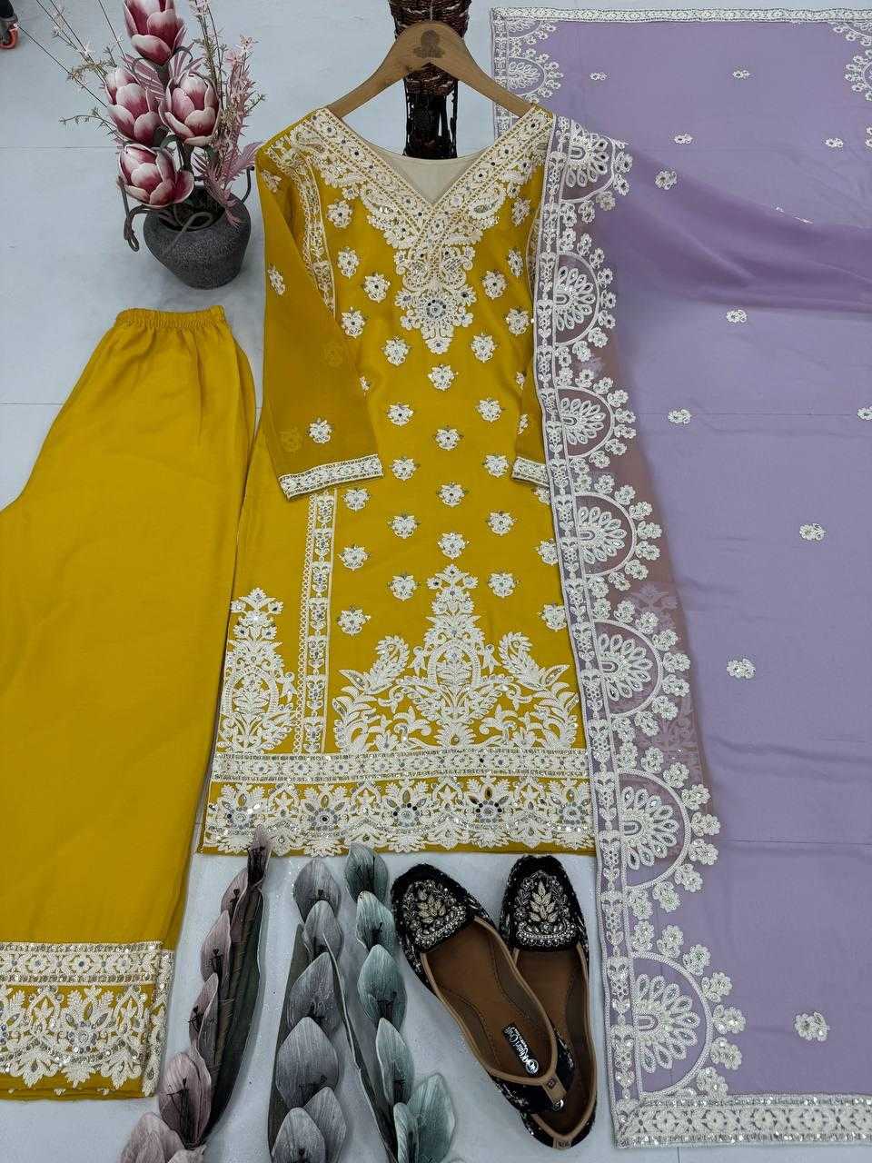 Ynf Faux Georgette KESH512 1688 Suits & Dresses Wholesale Ladies Suits Embroidery Suits Palazzo Suit Manufacturer