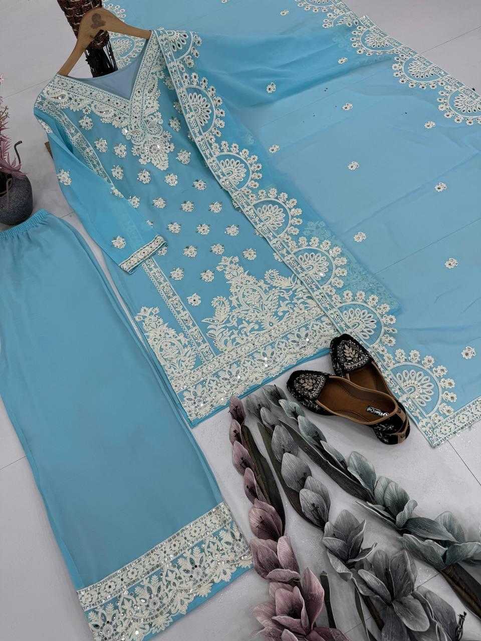 Ynf Faux Georgette KESH512 1688 Suits & Dresses Wholesale Ladies Suits Embroidery Suits Palazzo Suit Manufacturer