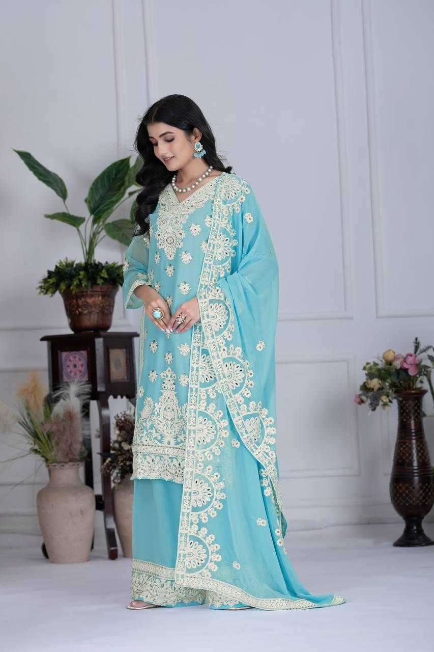 Ynf Faux Georgette KESH512 1688 Suits & Dresses Wholesale Ladies Suits Embroidery Suits Palazzo Suit Manufacturer