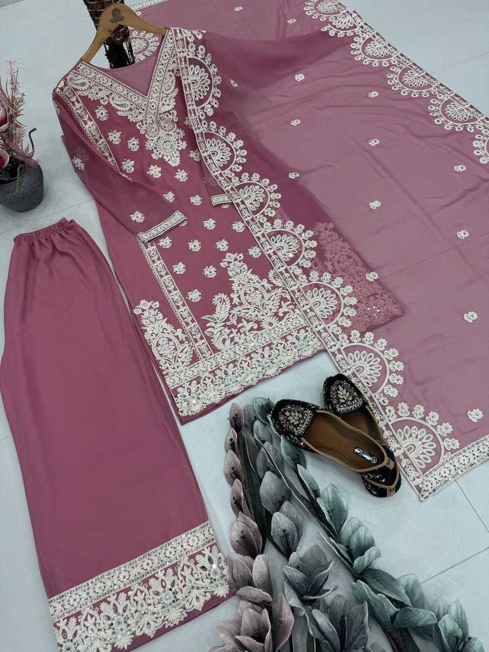 Ynf Faux Georgette KESH512 1688 Suits & Dresses Wholesale Ladies Suits Embroidery Suits Palazzo Suit Manufacturer