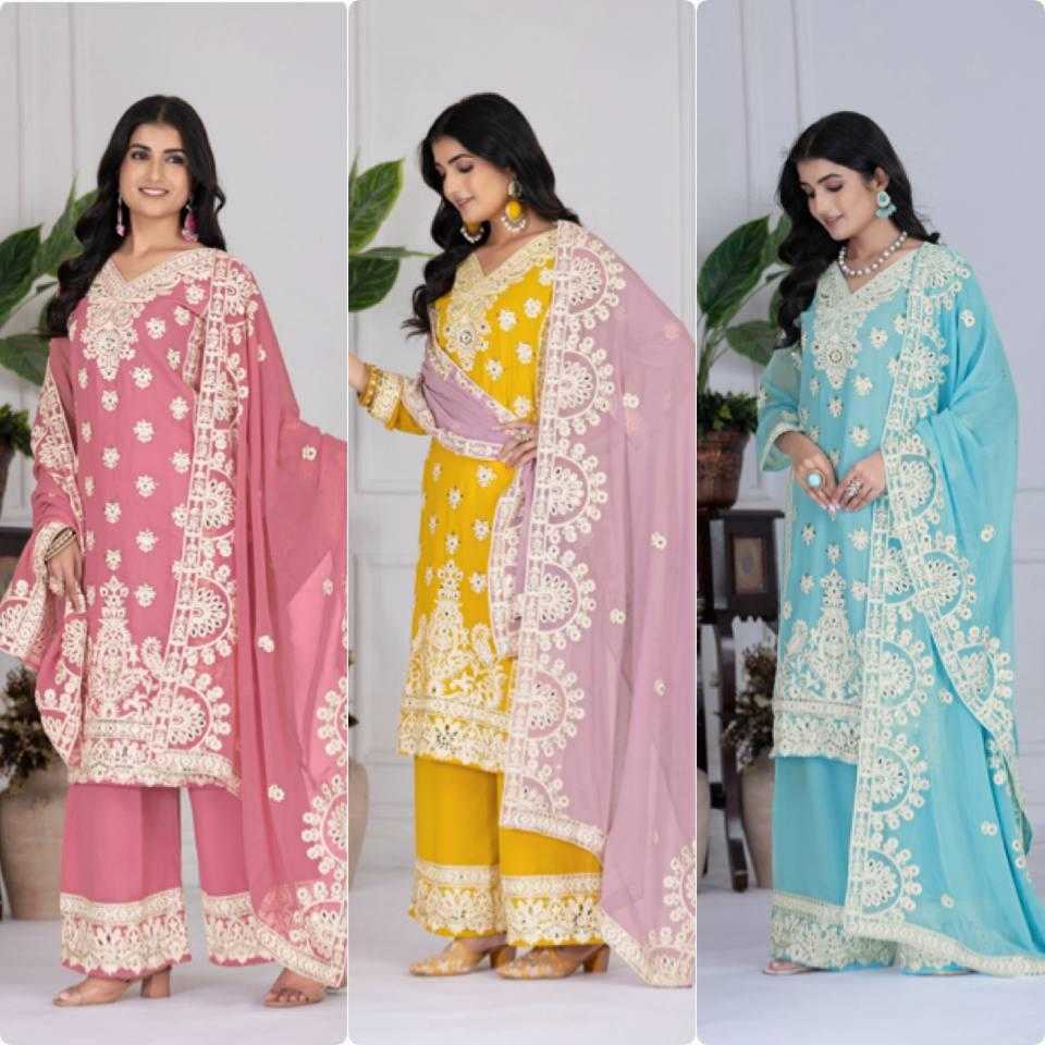Ynf Faux Georgette KESH512 1688 Suits & Dresses Wholesale Ladies Suits Embroidery Suits Palazzo Suit Manufacturer