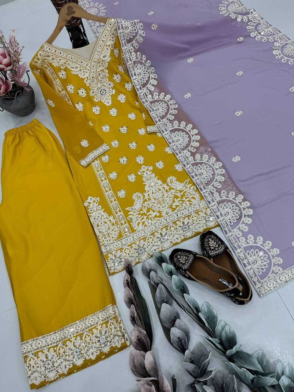 Ynf Faux Georgette KESH512 1688 Suits & Dresses Wholesale Ladies Suits Embroidery Suits Palazzo Suit Manufacturer