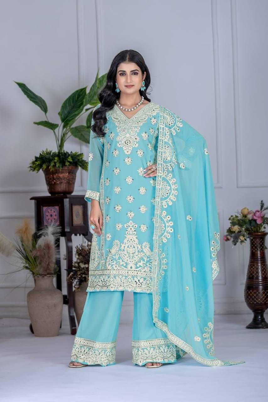 Ynf Faux Georgette KESH512 1688 Suits & Dresses Wholesale Ladies Suits Embroidery Suits Palazzo Suit Manufacturer