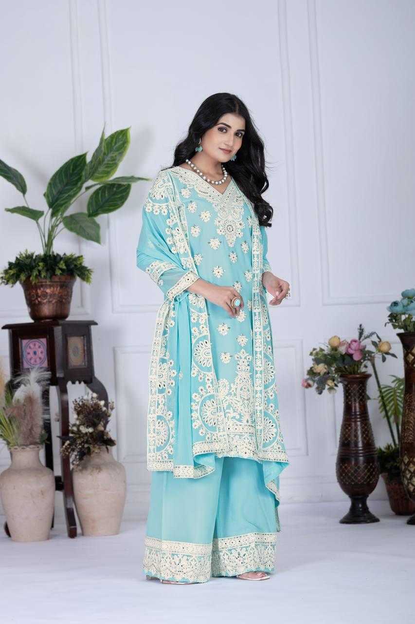 Ynf Faux Georgette KESH512 1688 Suits & Dresses Wholesale Ladies Suits Embroidery Suits Palazzo Suit Manufacturer