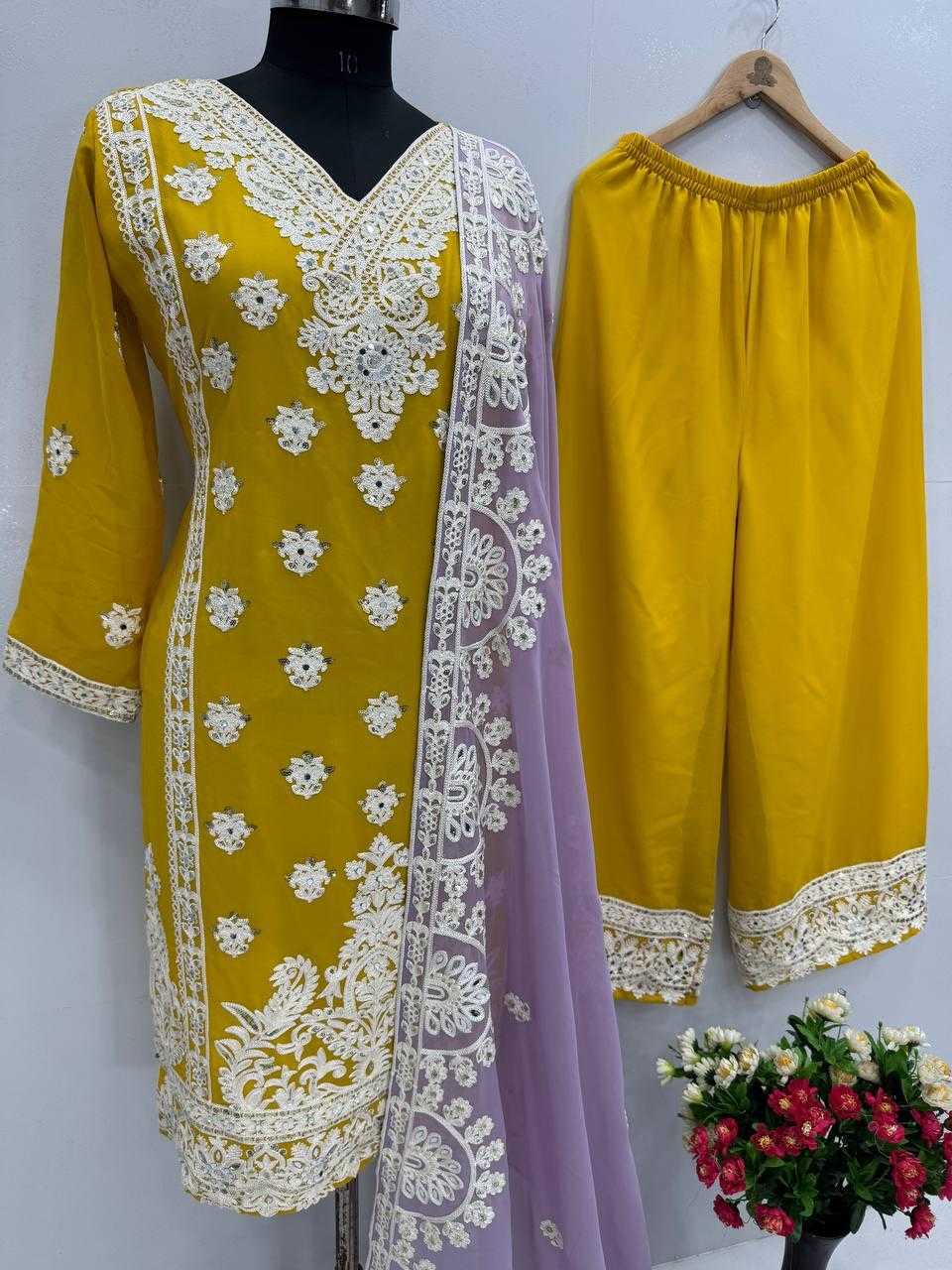 Ynf Faux Georgette KESH512 1688 Suits & Dresses Wholesale Ladies Suits Embroidery Suits Palazzo Suit Manufacturer