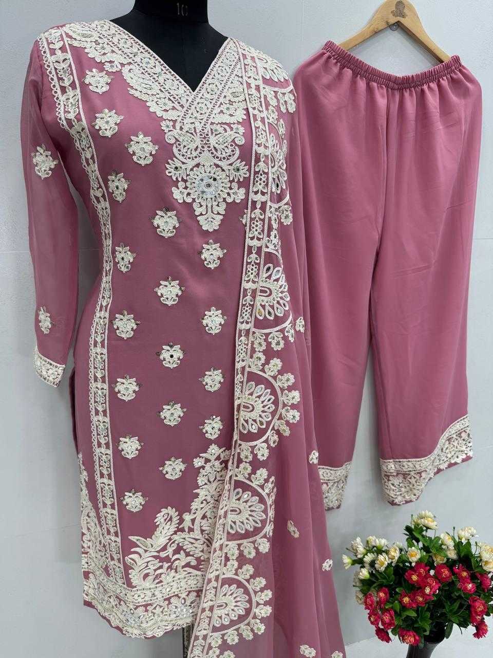 Ynf Faux Georgette KESH512 1688 Suits & Dresses Wholesale Ladies Suits Embroidery Suits Palazzo Suit Manufacturer