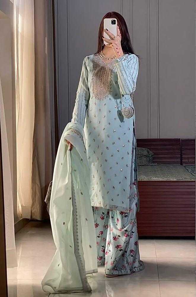 Ynf Faux Georgette KESH512 1691 Suits & Dresses Wholesale Ladies Suits Embroidery Suits Palazzo Suit Manufacturer