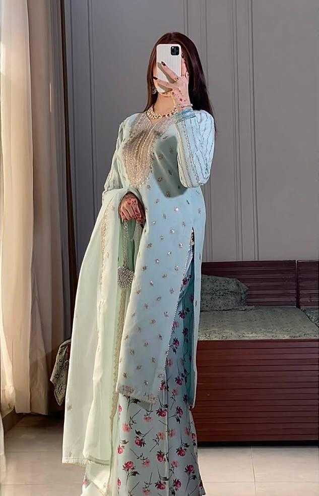Ynf Faux Georgette KESH512 1691 Suits & Dresses Wholesale Ladies Suits Embroidery Suits Palazzo Suit Manufacturer
