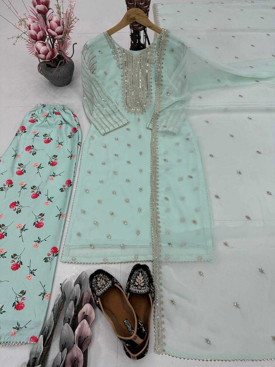 Ynf Faux Georgette KESH512 1691 Suits & Dresses Wholesale Ladies Suits Embroidery Suits Palazzo Suit Manufacturer