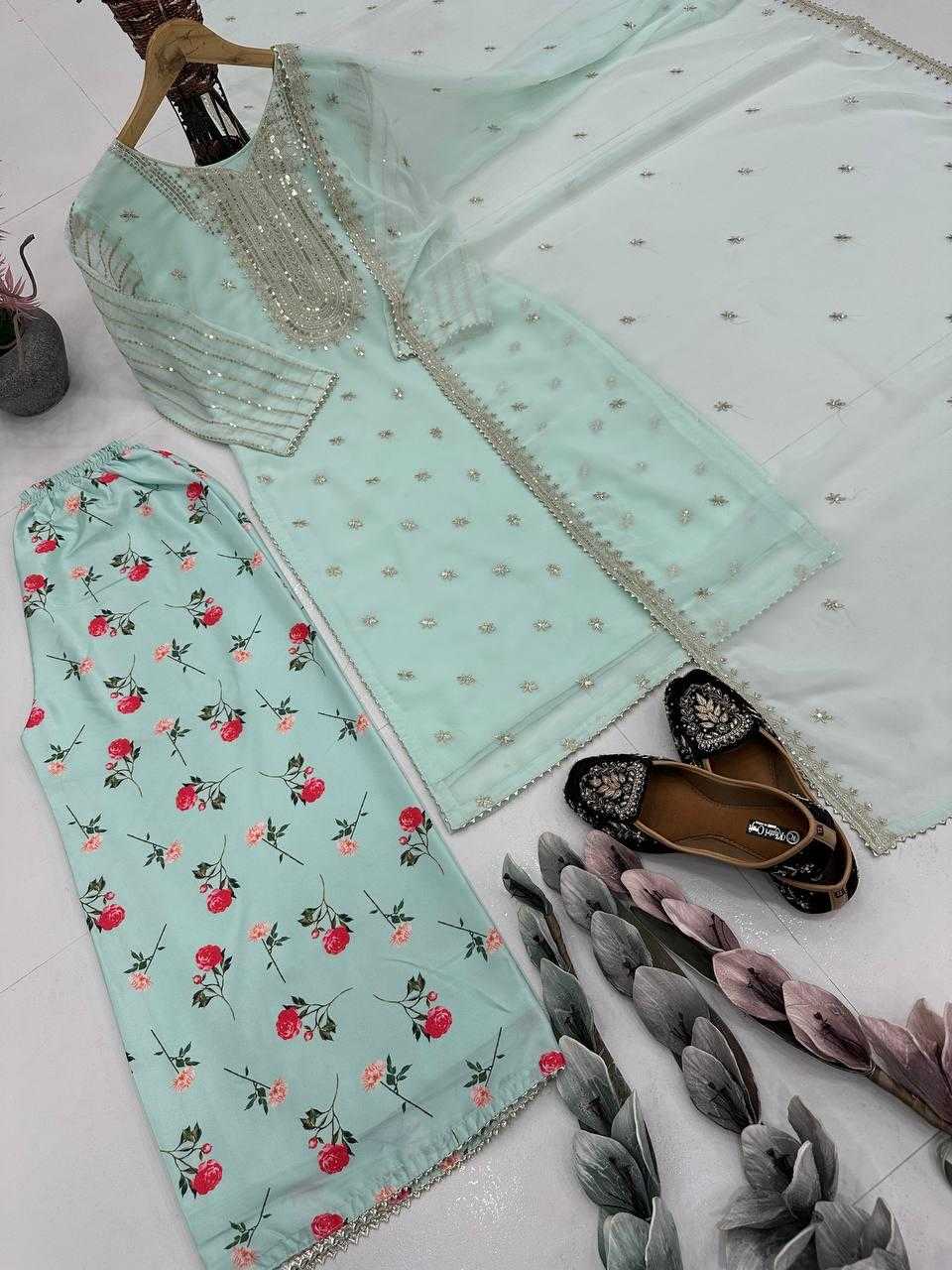 Ynf Faux Georgette KESH512 1691 Suits & Dresses Wholesale Ladies Suits Embroidery Suits Palazzo Suit Manufacturer