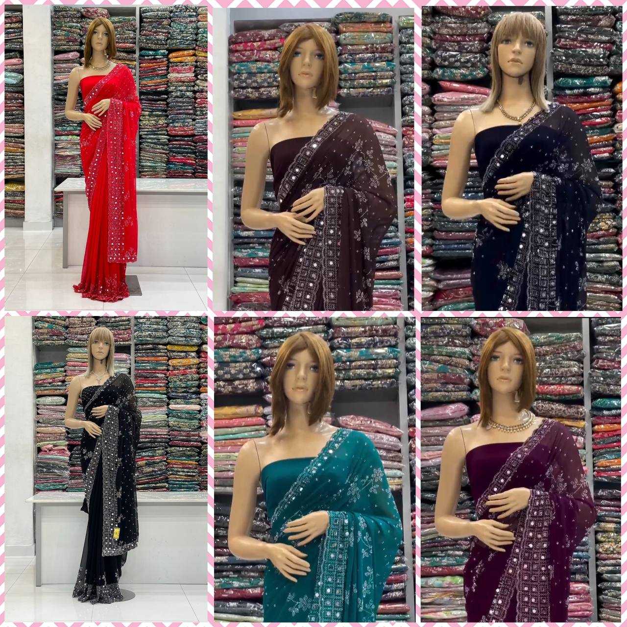 Ynf Faux Georgette KESH512 194 Sarees Wholesale Designer Sarees Ready To Wear Sarees Fancy Sarees Manufacturer