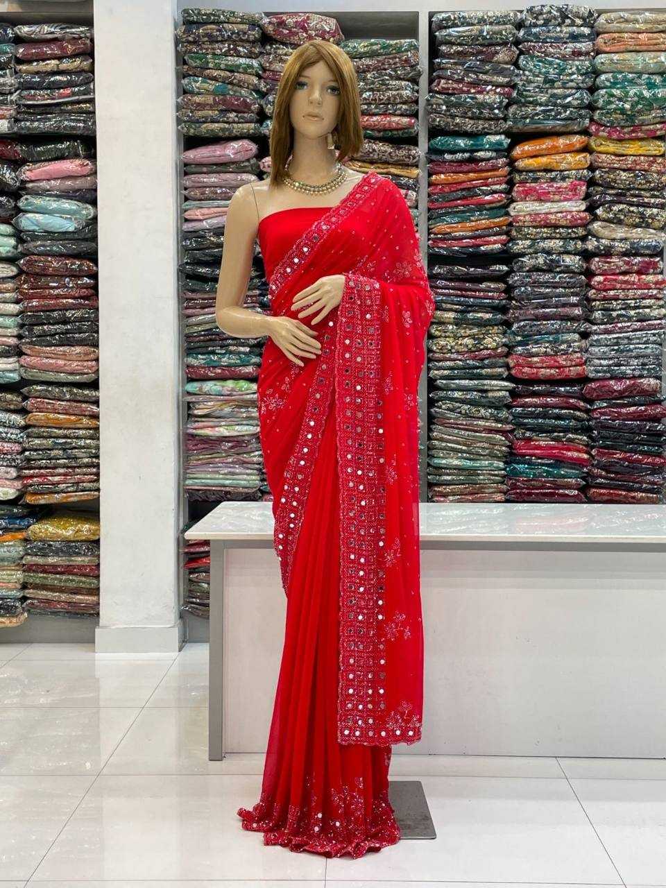 Ynf Faux Georgette KESH512 194 Sarees Wholesale Designer Sarees Ready To Wear Sarees Fancy Sarees Manufacturer