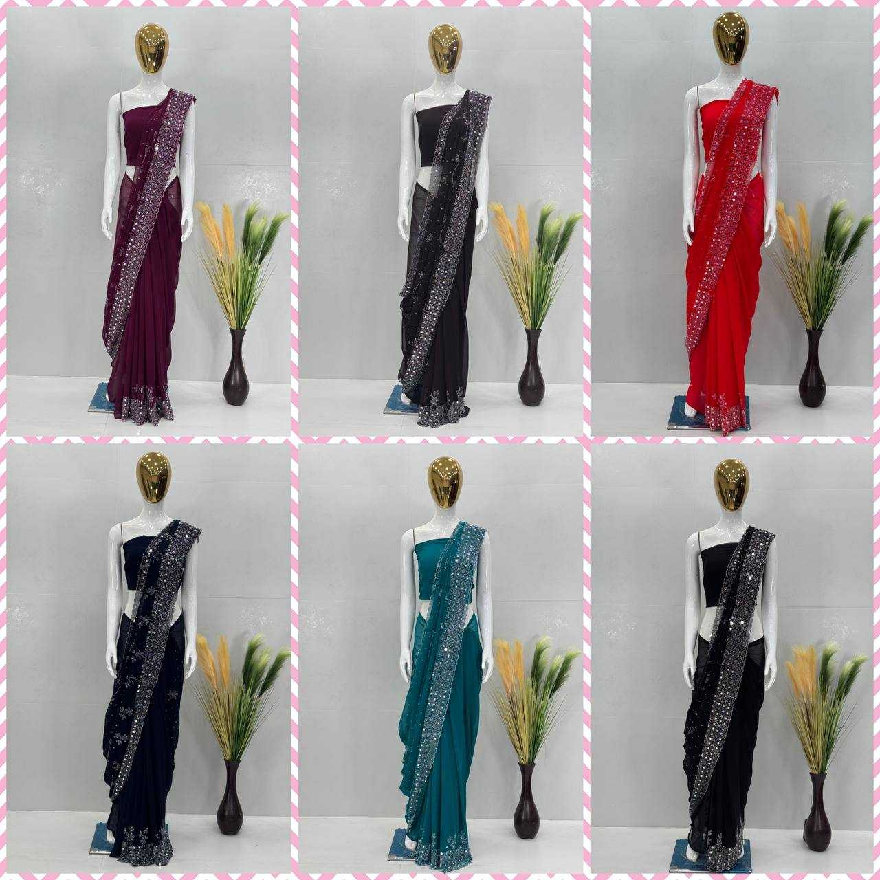 Ynf Faux Georgette KESH512 194 Sarees Wholesale Designer Sarees Ready To Wear Sarees Fancy Sarees Manufacturer