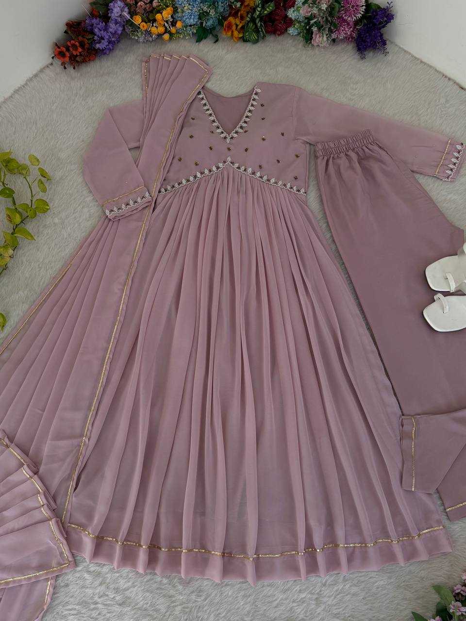 Ynf Faux Georgette KESH513 425 Gowns Wholesale Fancy Gowns Party Gowns Designer Gowns Manufacturer