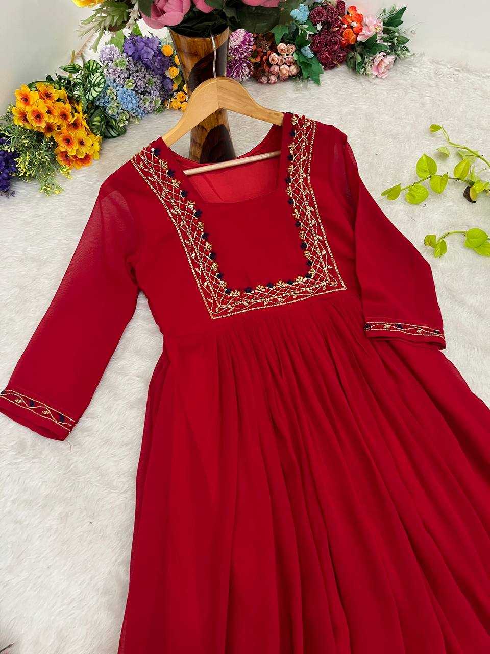 Ynf Faux Georgette KESH513 439 Kurti Wholesale Party Wear Kurtis Designer Kurtis Fancy Kurti Manufacturer