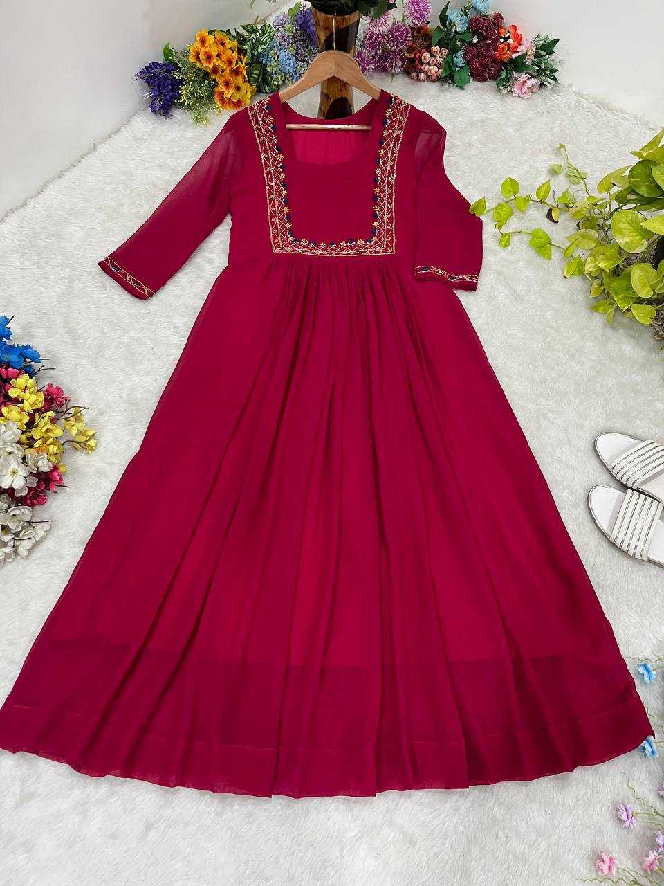 Ynf Faux Georgette KESH513 439 Kurti Wholesale Party Wear Kurtis Designer Kurtis Fancy Kurti Manufacturer
