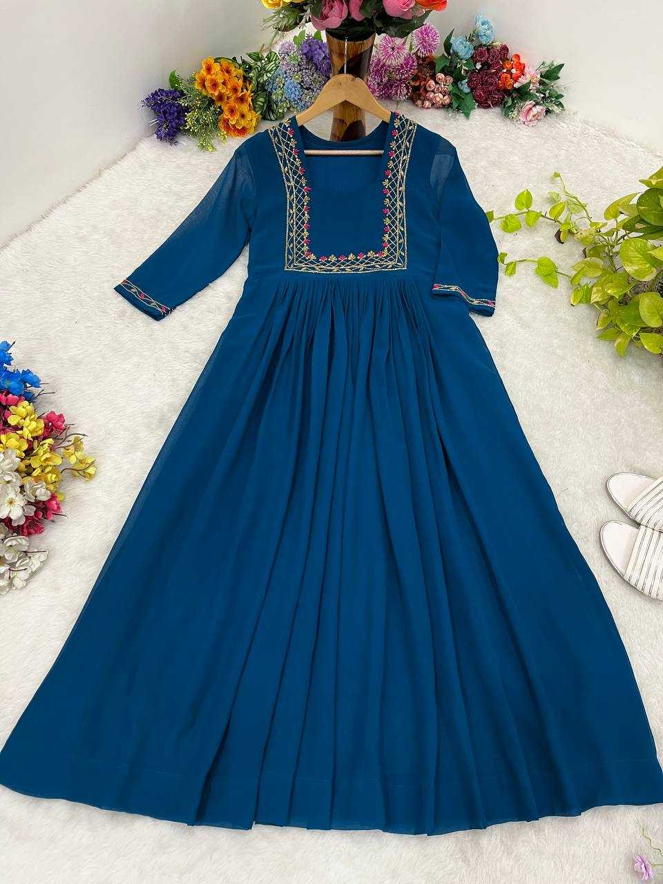 Ynf Faux Georgette KESH513 439 Kurti Wholesale Party Wear Kurtis Designer Kurtis Fancy Kurti Manufacturer