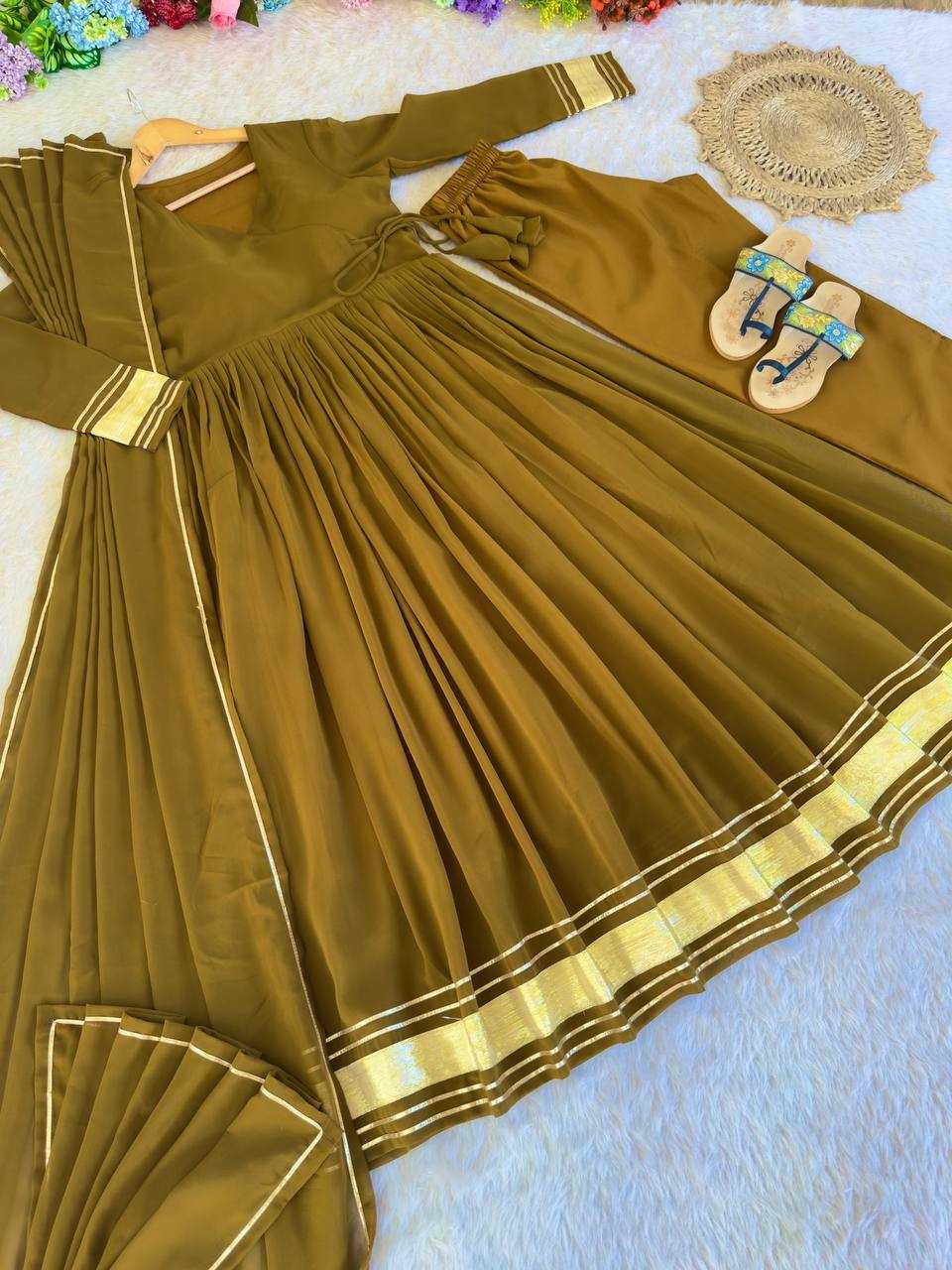 Ynf Faux Georgette KESH513 458 Gowns Wholesale Fancy Gowns Georgette Gown Gown With Dupatta Manufacturer