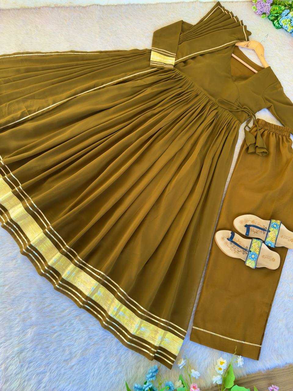 Ynf Faux Georgette KESH513 458 Gowns Wholesale Fancy Gowns Georgette Gown Gown With Dupatta Manufacturer