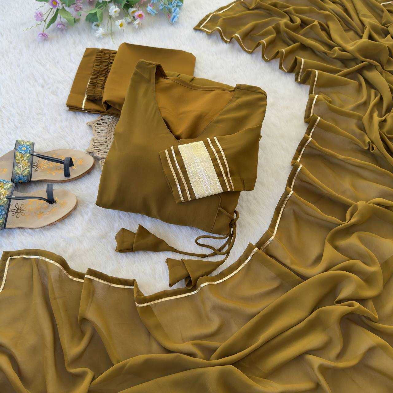 Ynf Faux Georgette KESH513 458 Gowns Wholesale Fancy Gowns Georgette Gown Gown With Dupatta Manufacturer