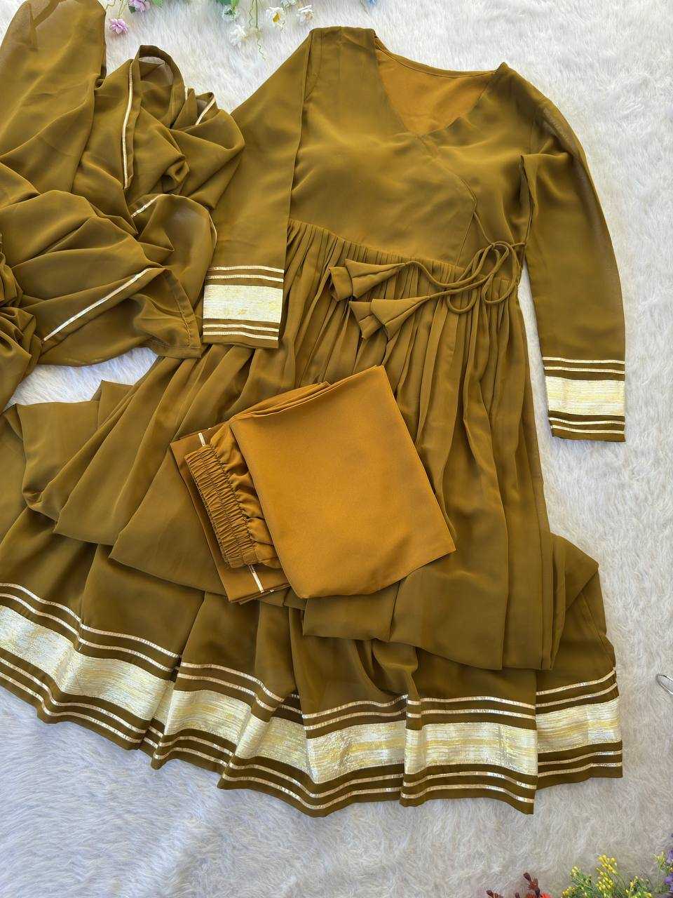 Ynf Faux Georgette KESH513 458 Gowns Wholesale Fancy Gowns Georgette Gown Gown With Dupatta Manufacturer