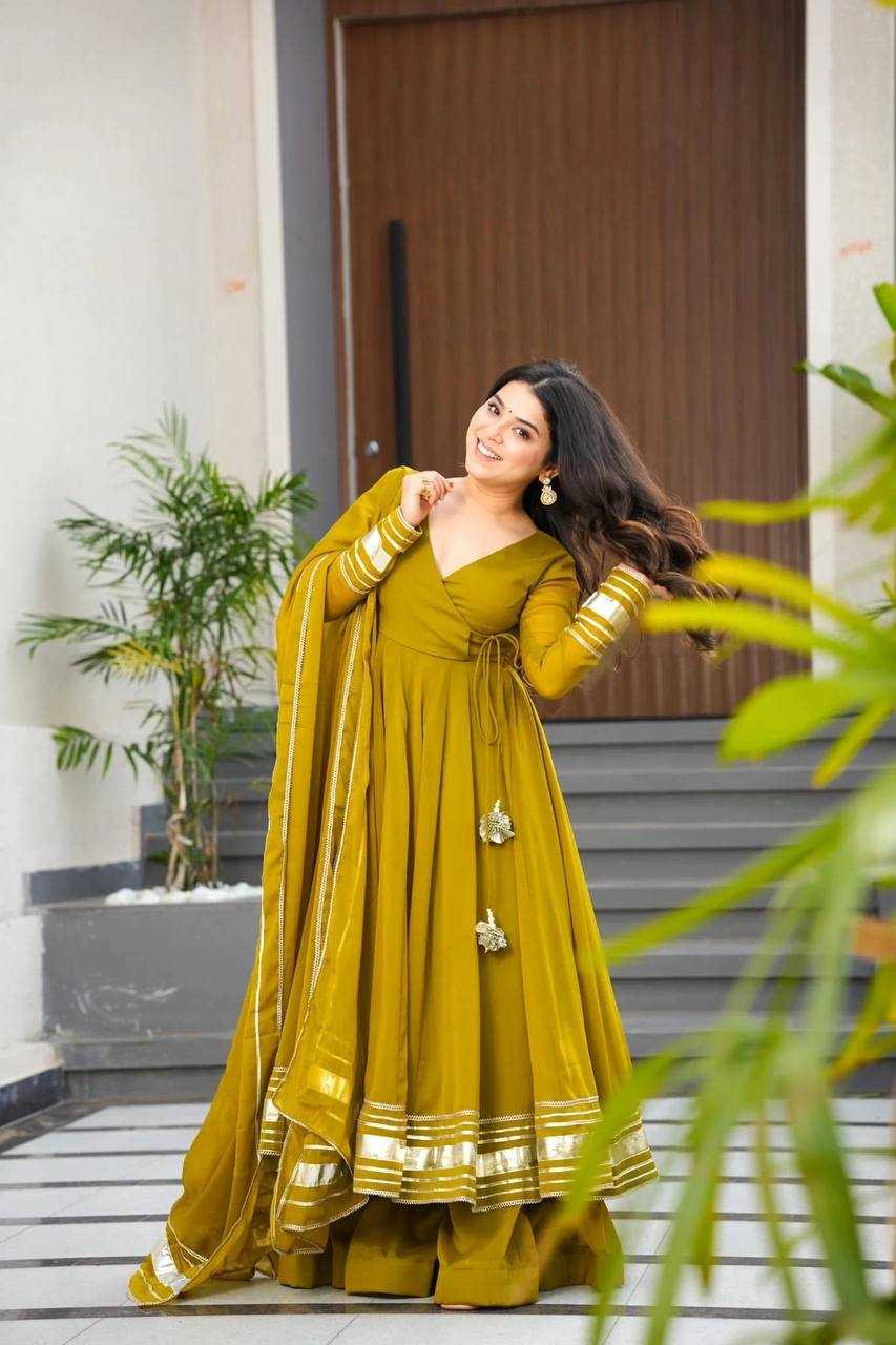 Ynf Faux Georgette KESH513 458 Gowns Wholesale Fancy Gowns Georgette Gown Gown With Dupatta Manufacturer
