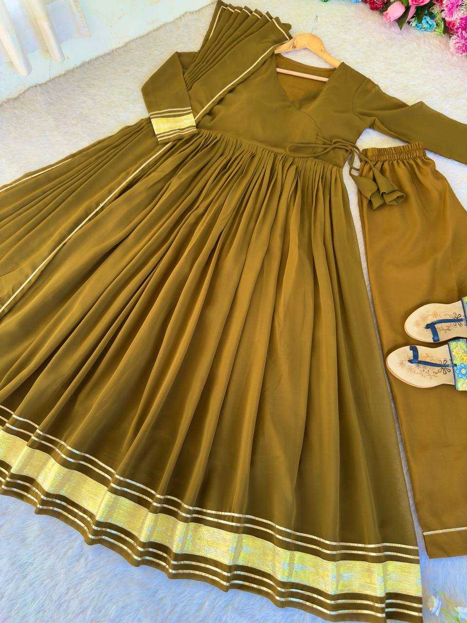 Ynf Faux Georgette KESH513 458 Gowns Wholesale Fancy Gowns Georgette Gown Gown With Dupatta Manufacturer