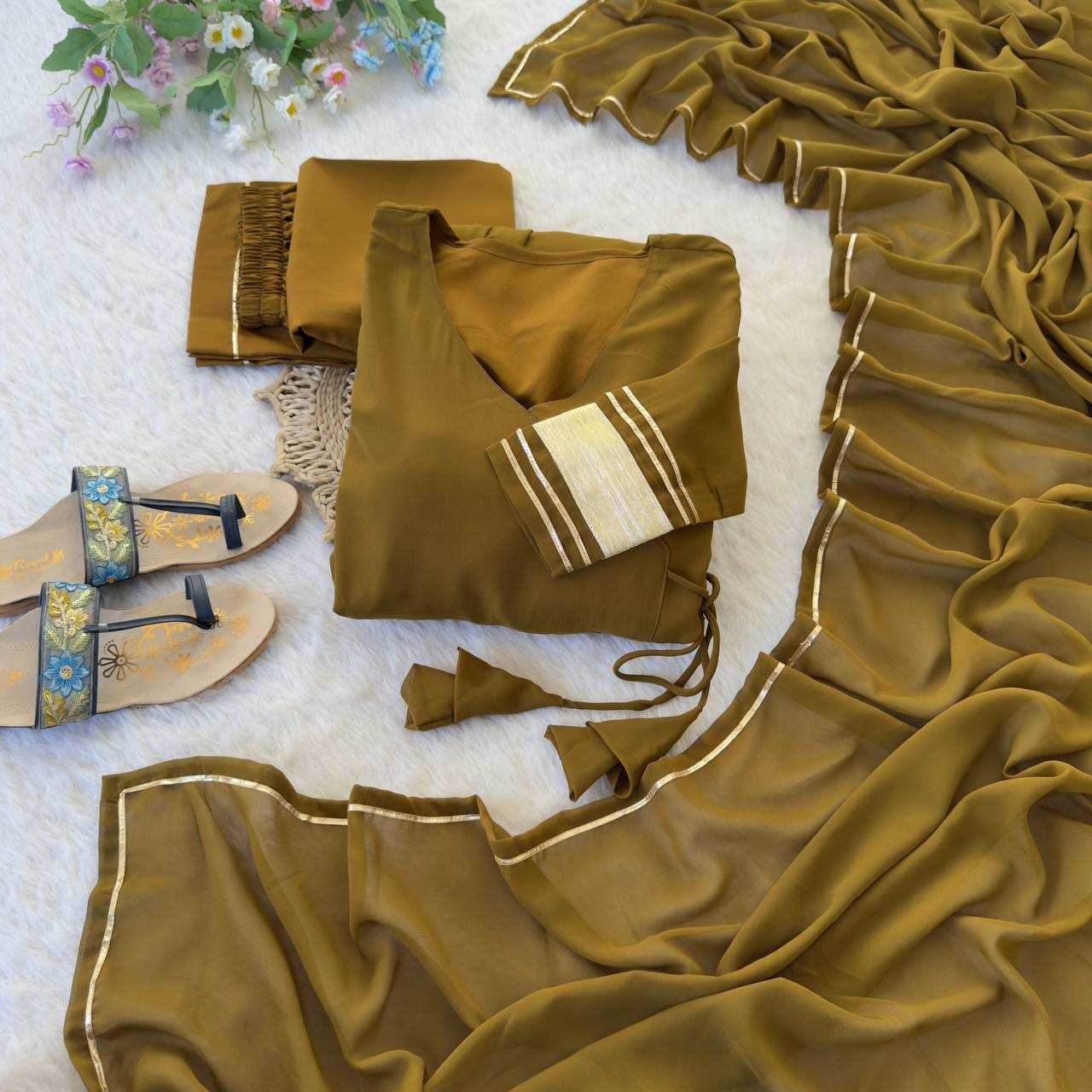 Ynf Faux Georgette KESH513 458 Gowns Wholesale Fancy Gowns Georgette Gown Gown With Dupatta Manufacturer