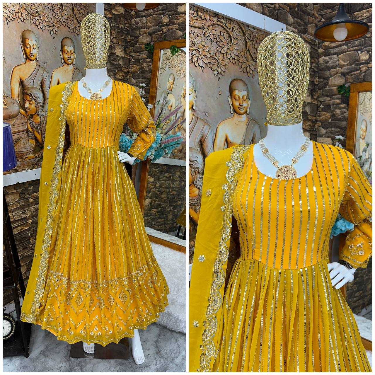 Ynf Faux Georgette KESH523 201 Gowns Wholesale Fancy Gowns Party Wear Gowns Designer Gowns Manufacturer